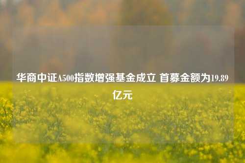 华商中证A500指数增强基金成立 首募金额为19.89亿元