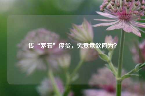 传“茅五”停货，究竟意欲何为？