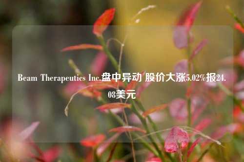 Beam Therapeutics Inc.盘中异动 股价大涨5.02%报24.08美元