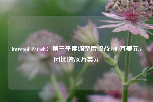 Intrepid Potash：第三季度调整后收益1000万美元，同比增780万美元