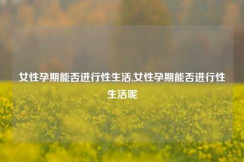 女性孕期能否进行性生活,女性孕期能否进行性生活呢