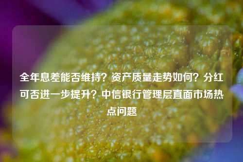 全年息差能否维持？资产质量走势如何？分红可否进一步提升？中信银行管理层直面市场热点问题